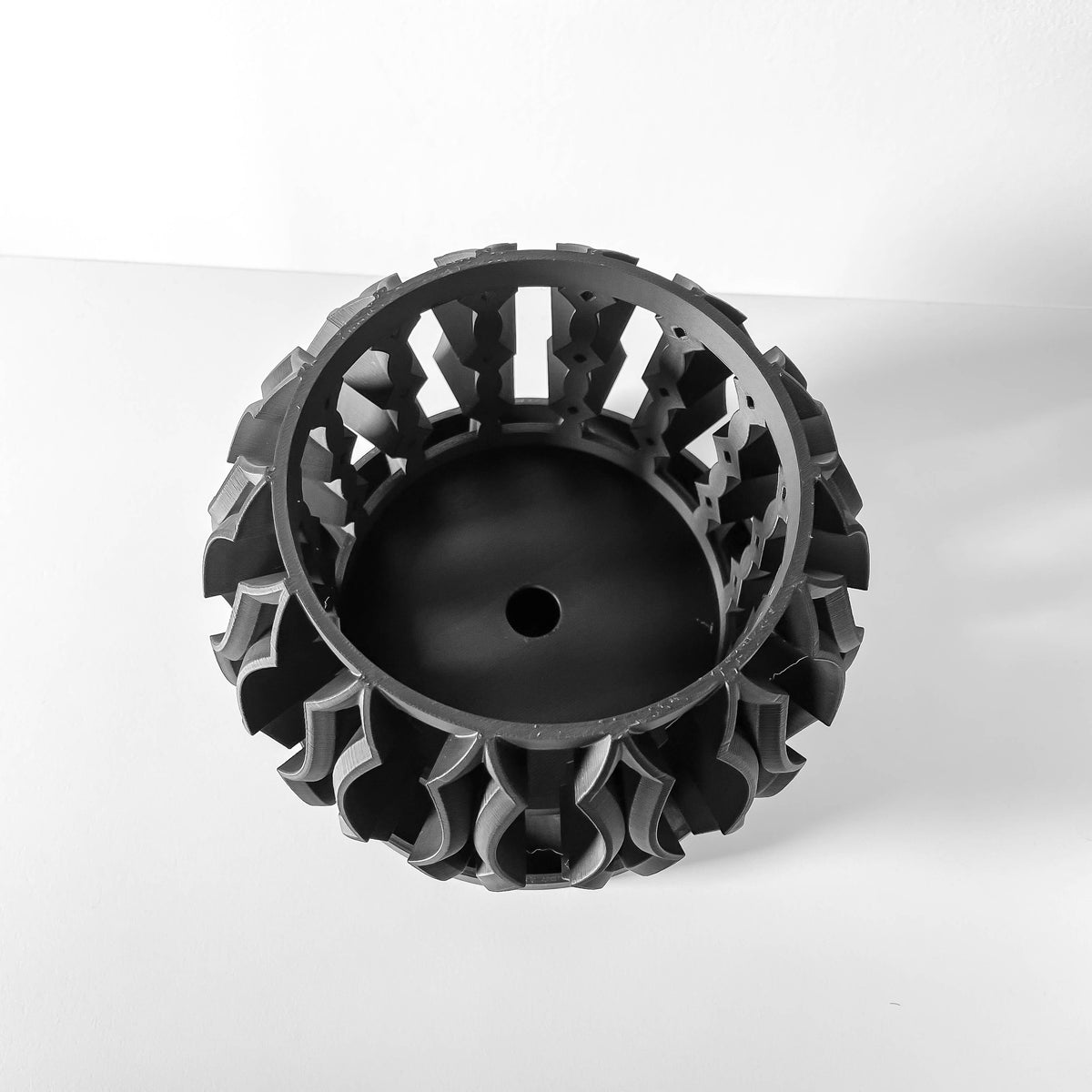 Luvo soft wave openwork ventilated orchid pot, side view