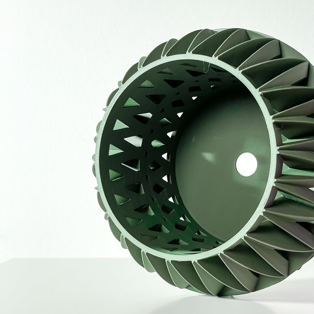 Oku angular lattice ventilated orchid pot, indoor display view