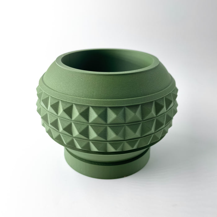 Top view of 3D printed planter pot showing circular opening, thick smooth lip, and deep planting chamber with optional drainage hole, printed in high-resolution PLA