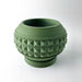 Top view of 3D printed planter pot showing circular opening, thick smooth lip, and deep planting chamber with optional drainage hole, printed in high-resolution PLA