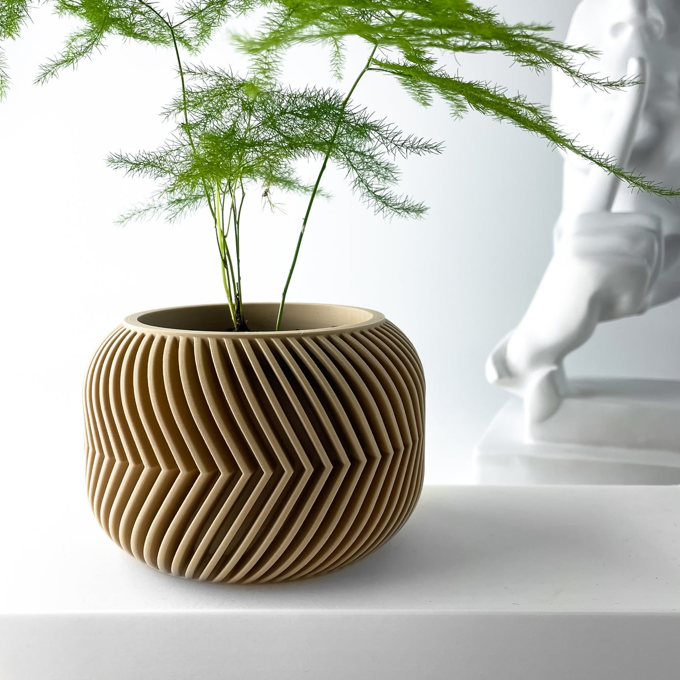Ervon square indoor planter, product view 3
