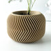 Unique wavy pattern flower pot 3D printed with precision, perfect for modern home decor, succulent pots, and geometric planters with drainage option