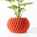 Faceted 3D printed planter with diamond texture and rounded silhouette, modern decorative flower pot
