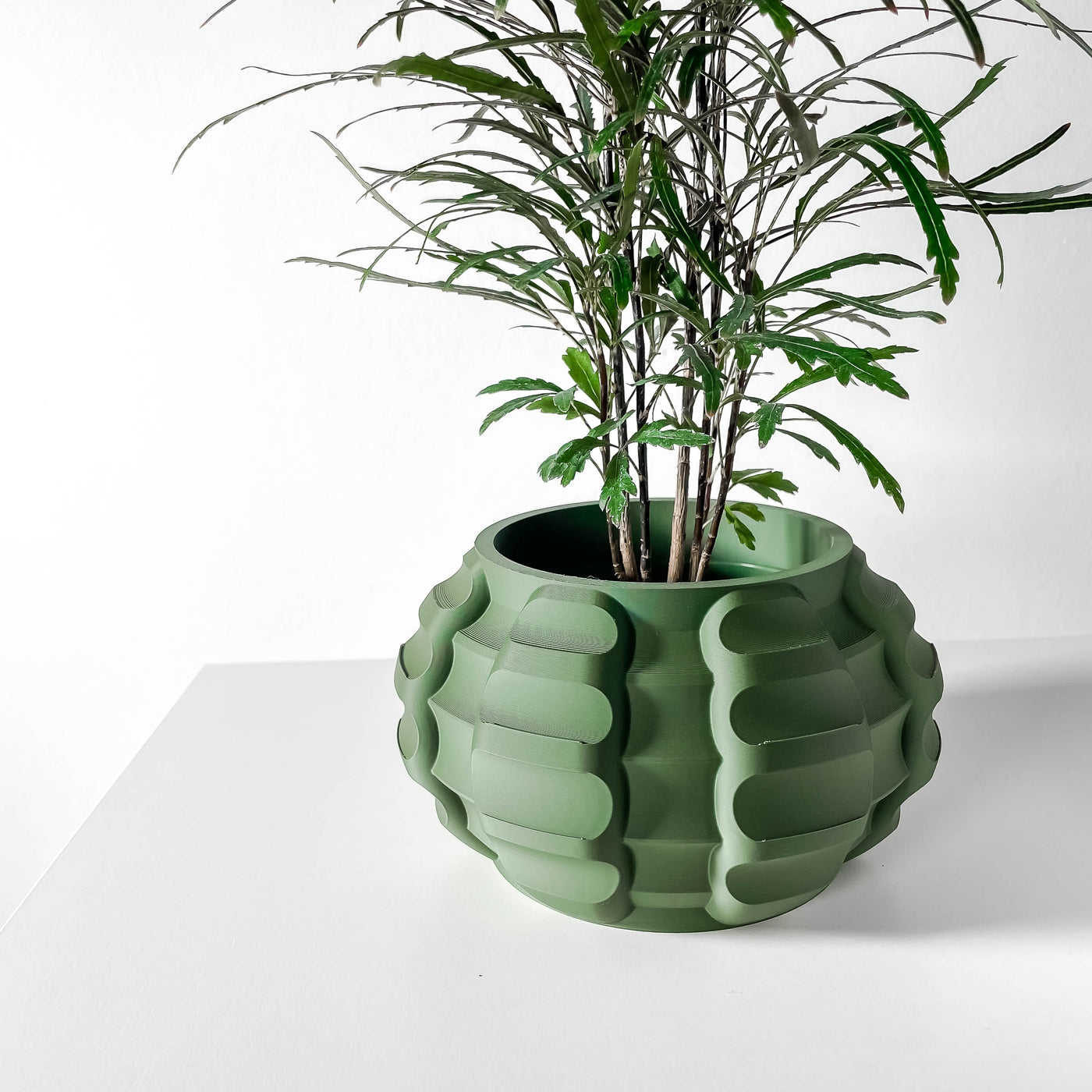 Jute textured indoor planter, product view 1