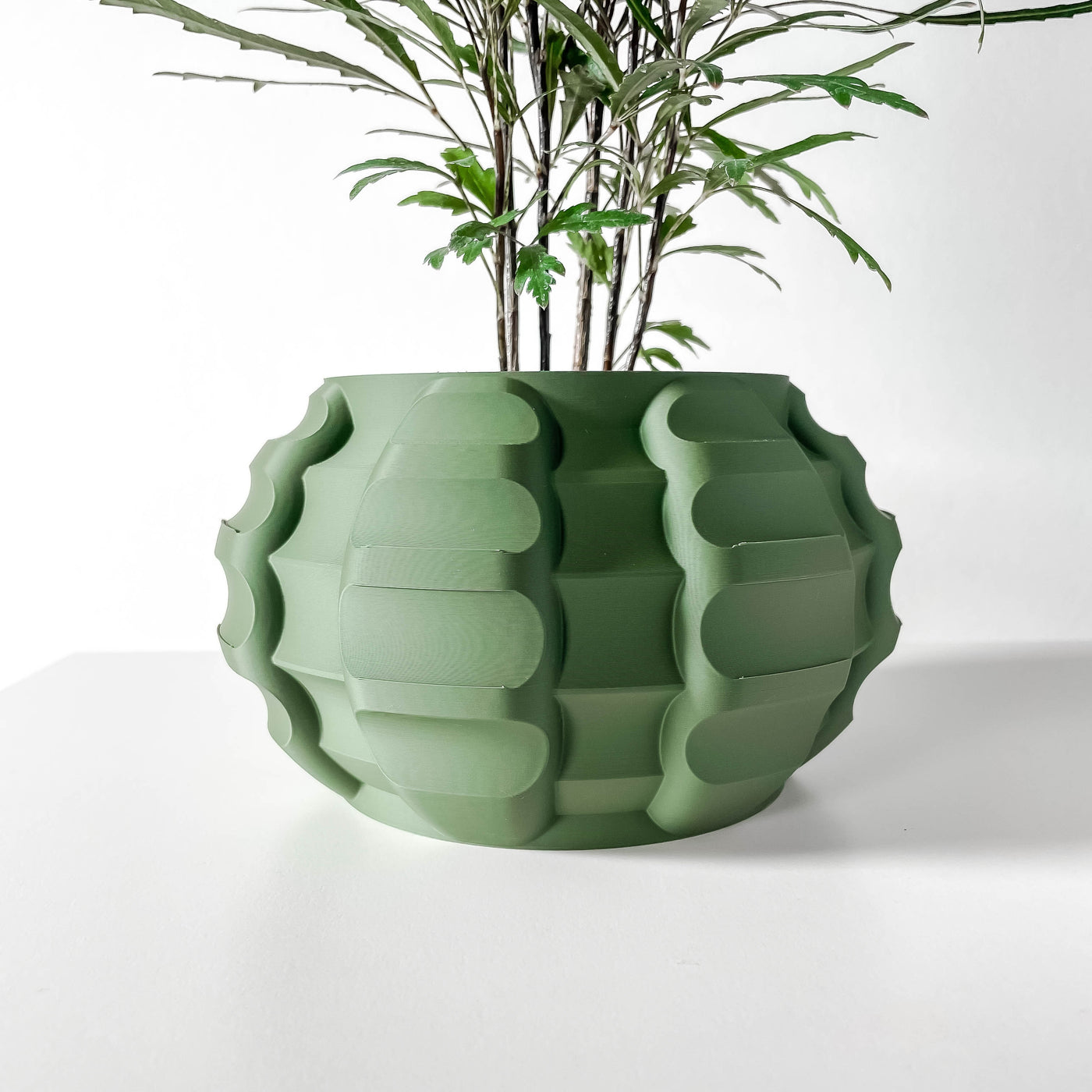 Jute textured indoor planter, product view 3
