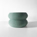 Rounded planter with smooth horizontal lines and wide midsection, decorative 3D printed pot for houseplants or herbs