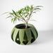 Designer geometric flower pot with fluted ridges and deep cavity, made with additive manufacturing and strong vertical texture