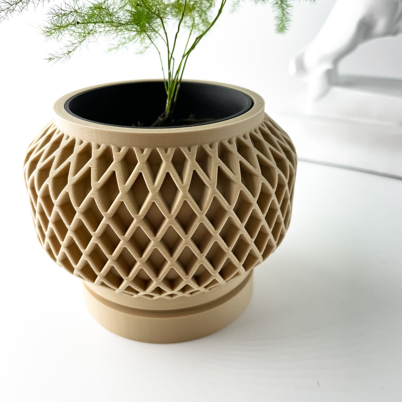 Orto woven texture indoor planter, product view 3