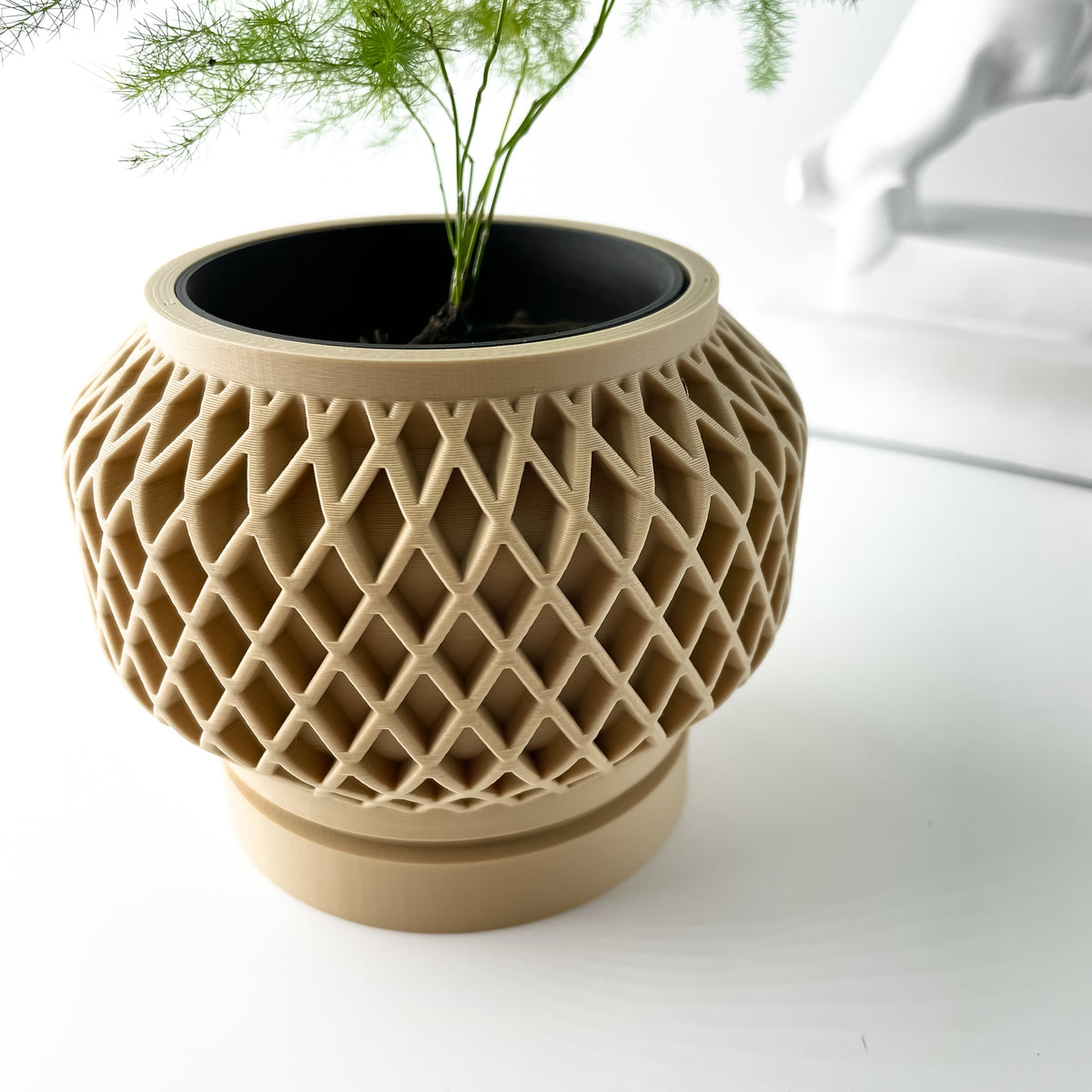 Orto woven texture indoor planter, product view 3