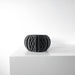 Sleek black planter with rhythmic pattern | unique 3D printed flower pot for shelves, desks or windowsills