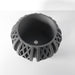 Top view of modern black plant pot with sculptural texture | premium decorative planter with drainage hole