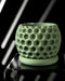 Textured green pot with circular protrusions, perfect for houseplants and home decor