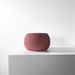 Modern 3D printed flower pot with vertical grooves in deep red | decorative planter for shelf or desk display | sustainable home accessory