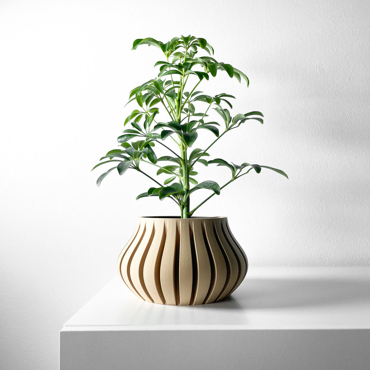 Toril ribbed indoor planter, product view 1