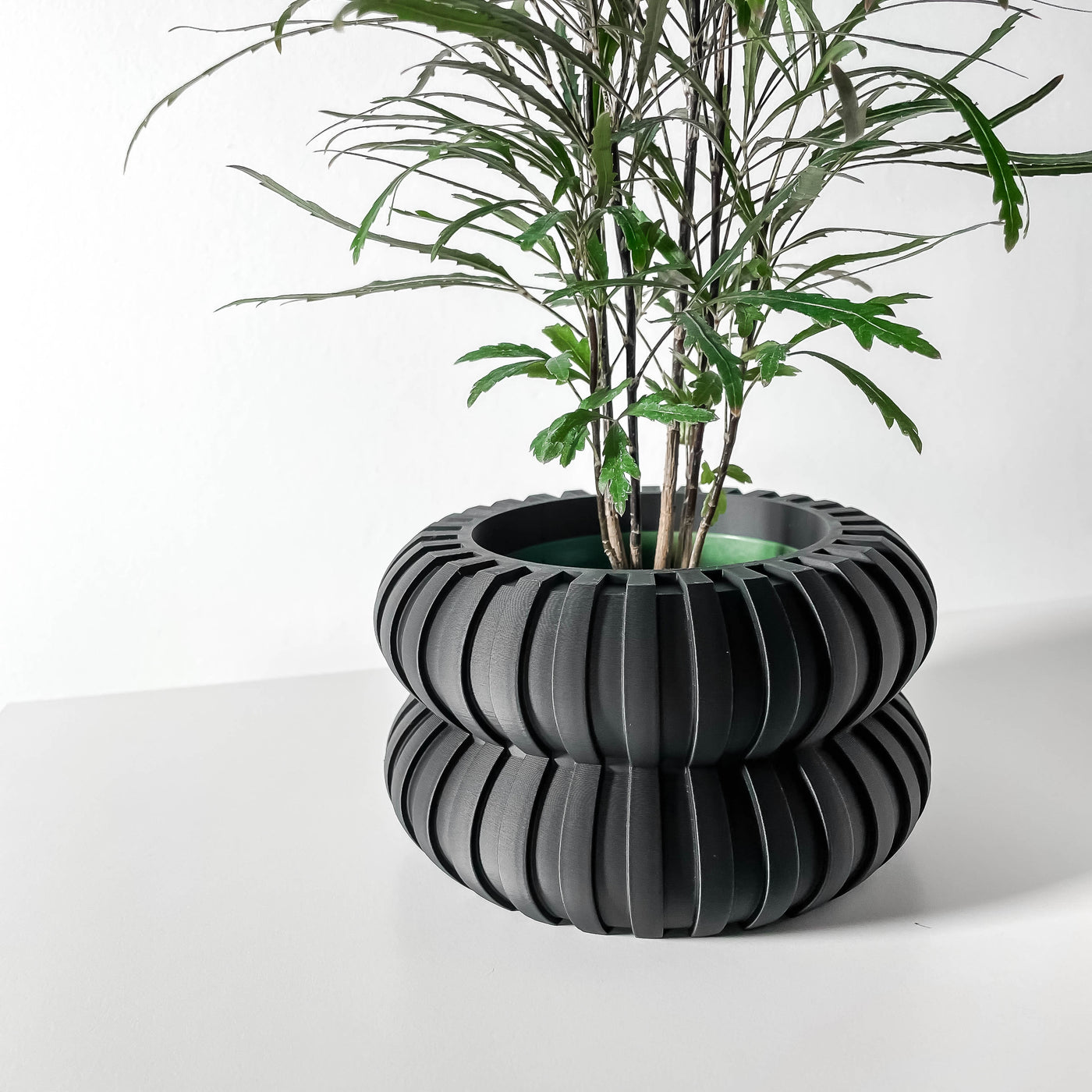 Wali flowing texture indoor planter, product view 2