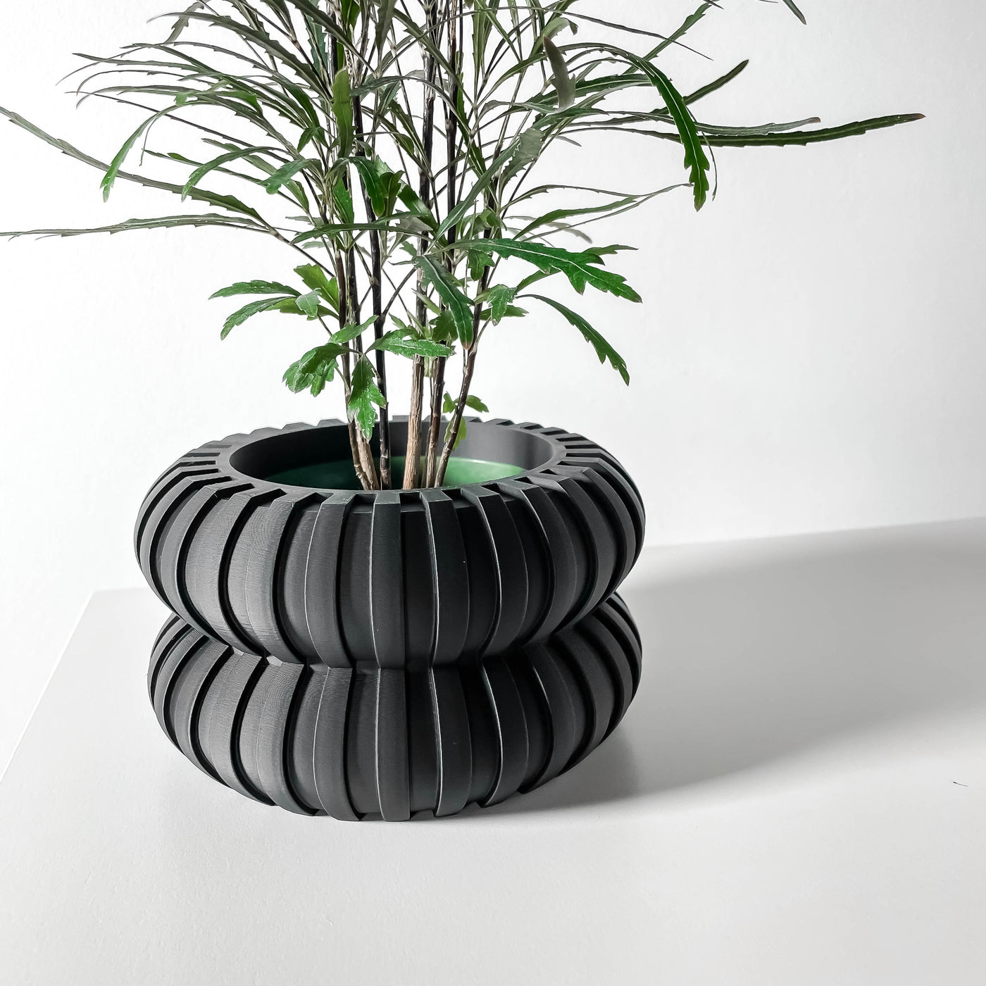 Wali flowing texture indoor planter, product view 3