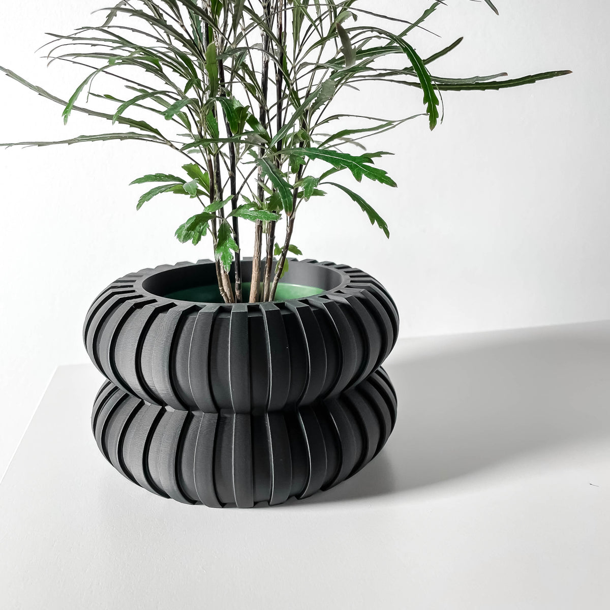 Wali flowing texture indoor planter, product view 3