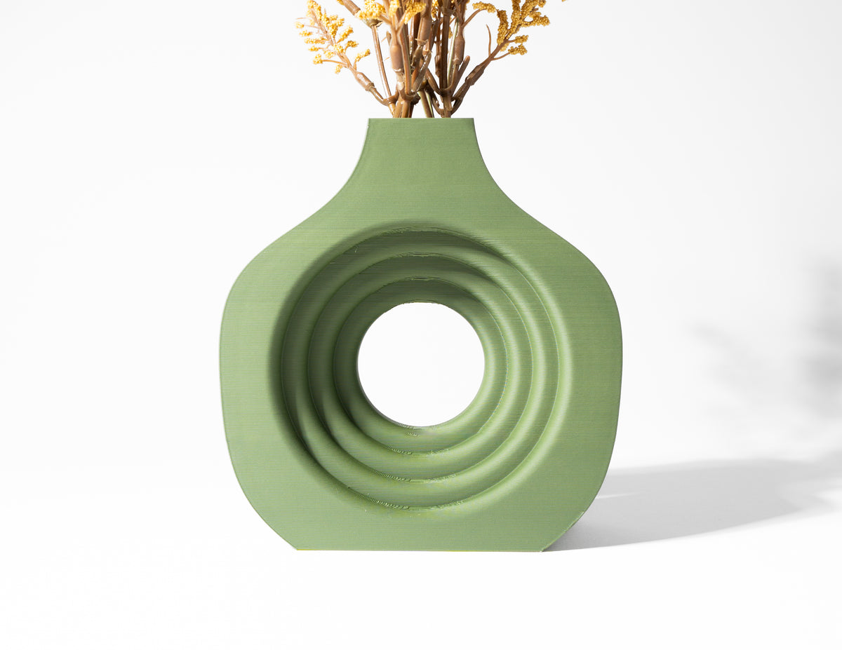 Artis ribbed vase for flowers, product view 1