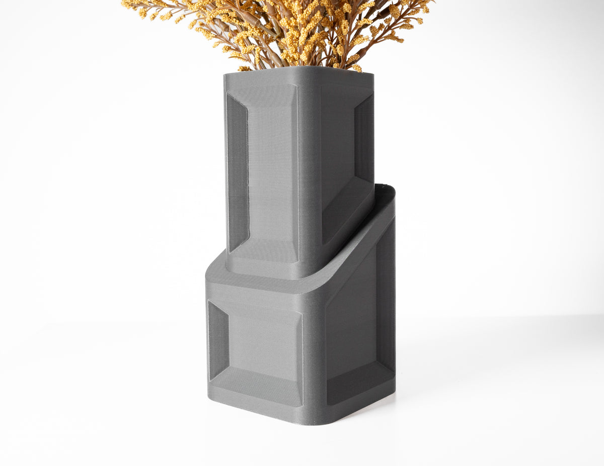 Cano stepped geometric vase for flowers, product view 2