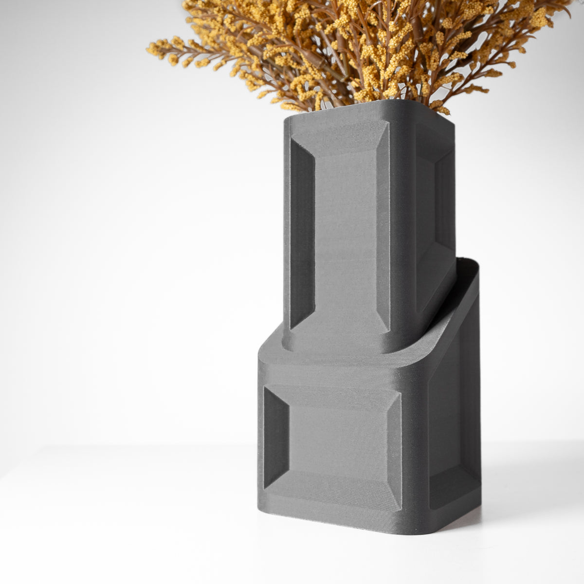 Cano stepped geometric vase for flowers, product view 3