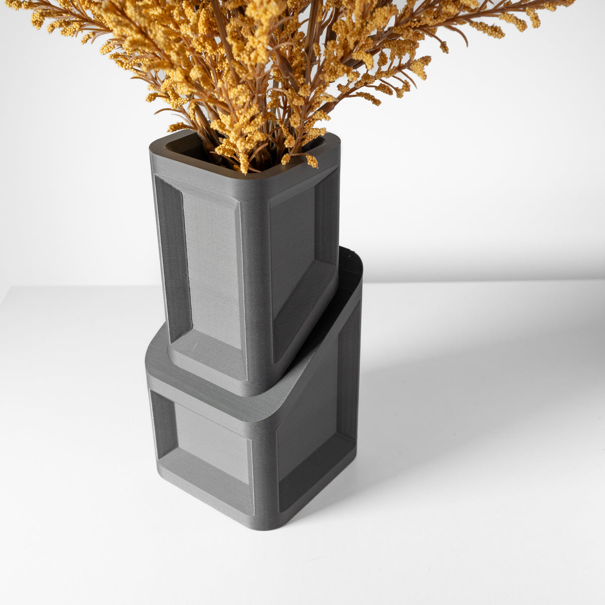 Cano stepped geometric vase for flowers, product view 4