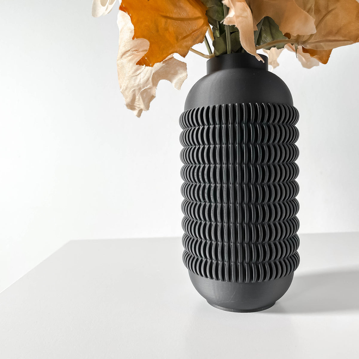 Juny modern vase styled with dried and artificial flowers