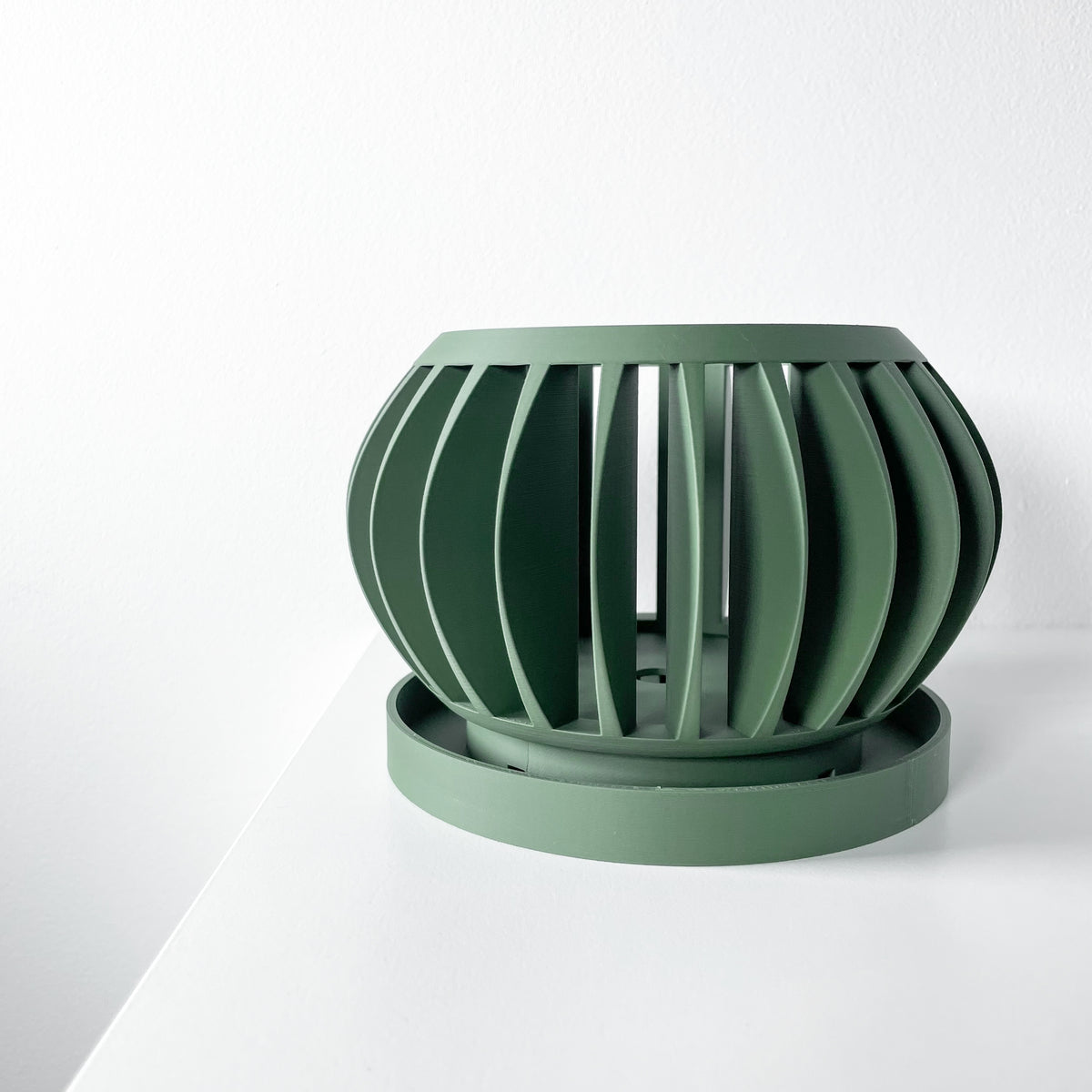 Rene flowing wave ribs ventilated orchid pot, indoor display view