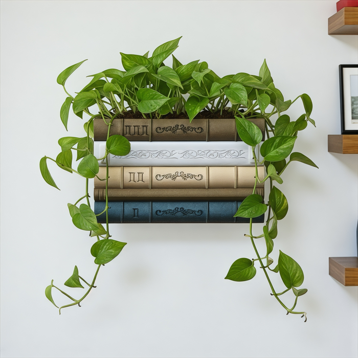 The «Orven» Wall Planter — 3D Printed Book Stack Wall Planter