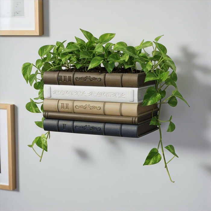 The «Orven» Wall Planter — 3D Printed Book Stack Wall Planter