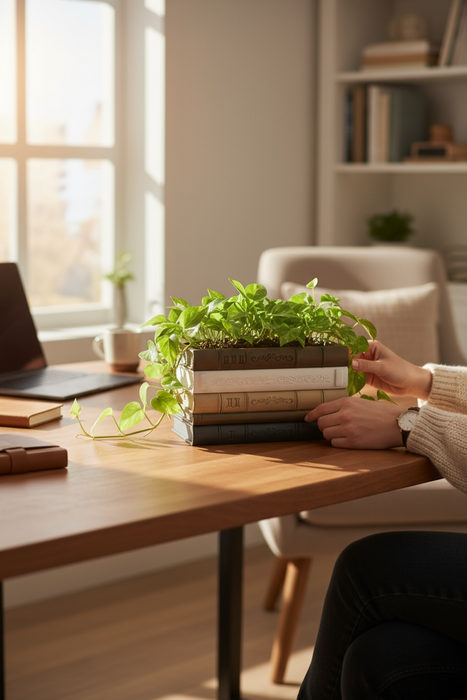 The «Orven» Wall Planter — 3D Printed Book Stack Wall Planter