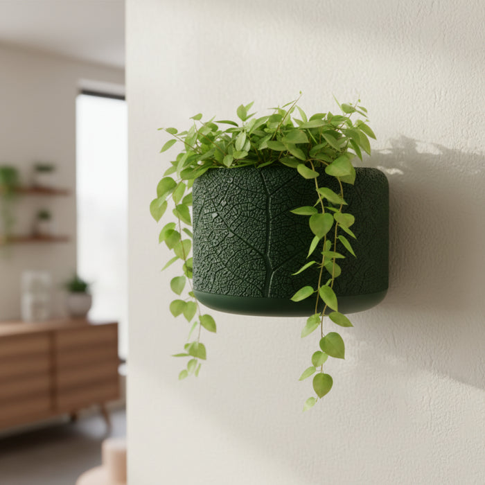 Leaf Pattern 3D Printed Wall Mounted Planter "Leaf vine"