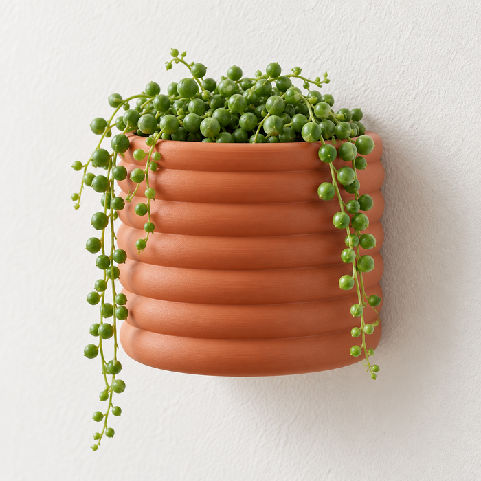 Rilo Minimal Ribbed Wall Planter | Plant Pot