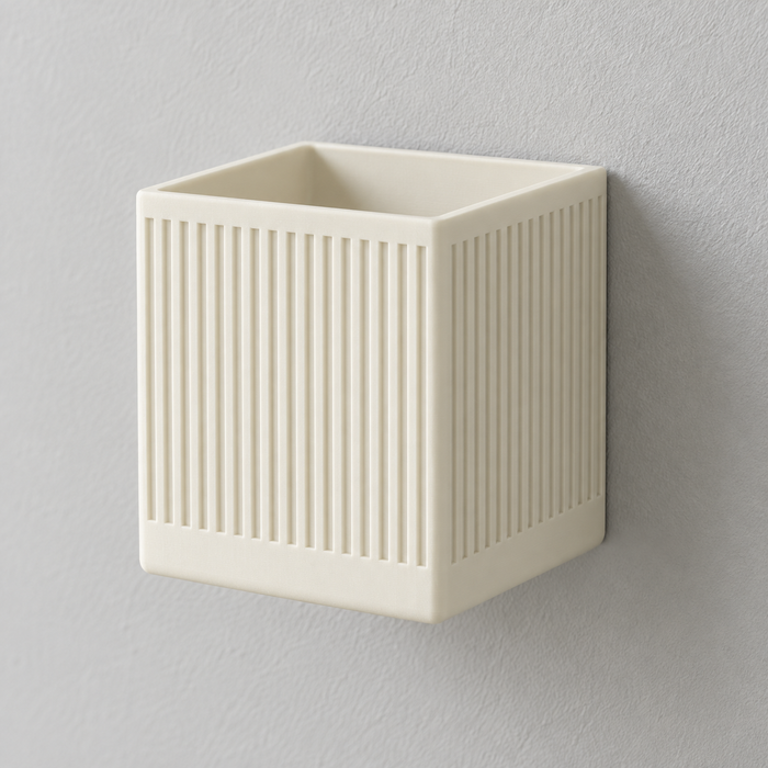 Linor Ribbed Wall Planter | Modern Square Plant Pot