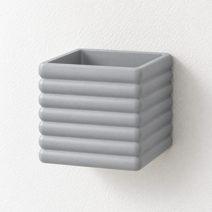 Seno Horizontal Ribbed Wall Planter | Square Plant Pot