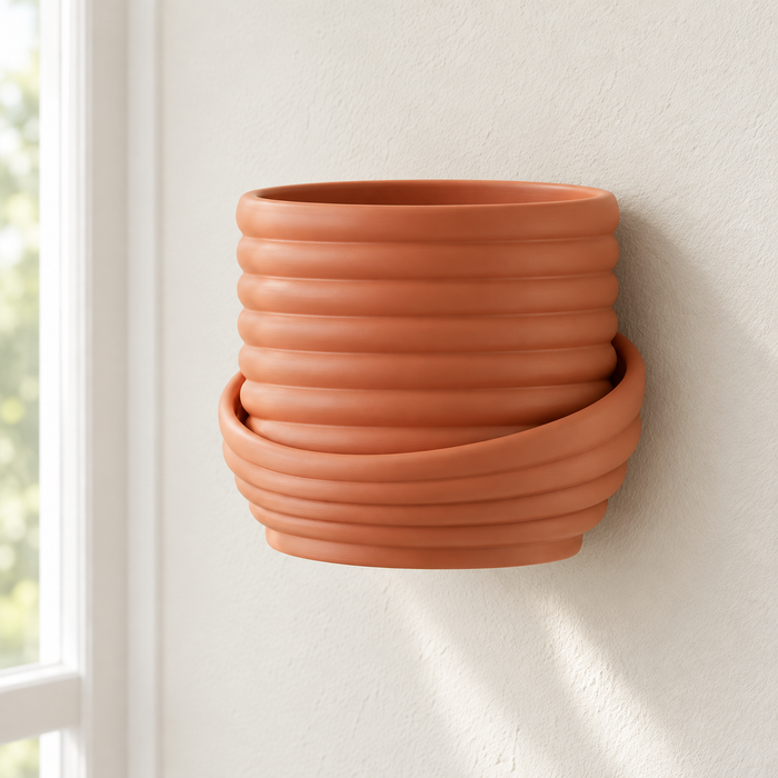 Viren Spiral Wall Planter | Sculptural Plant Pot
