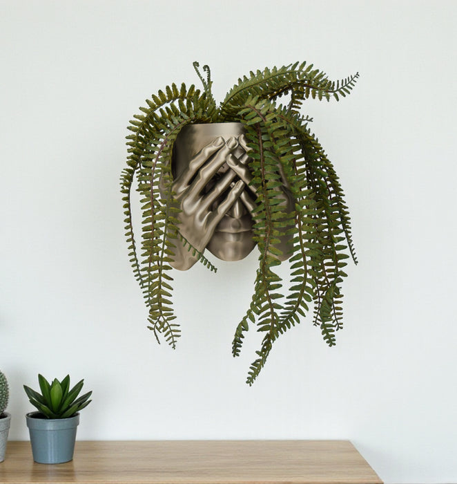 Hidden Face Head Planter Sculpture – 3D Printed Face Wall Planter, Artistic Bust Flower Pot for Unique Home Decor
