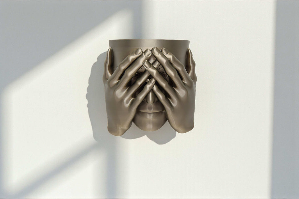Hidden Face Head Planter Sculpture – 3D Printed Face Wall Planter, Artistic Bust Flower Pot for Unique Home Decor