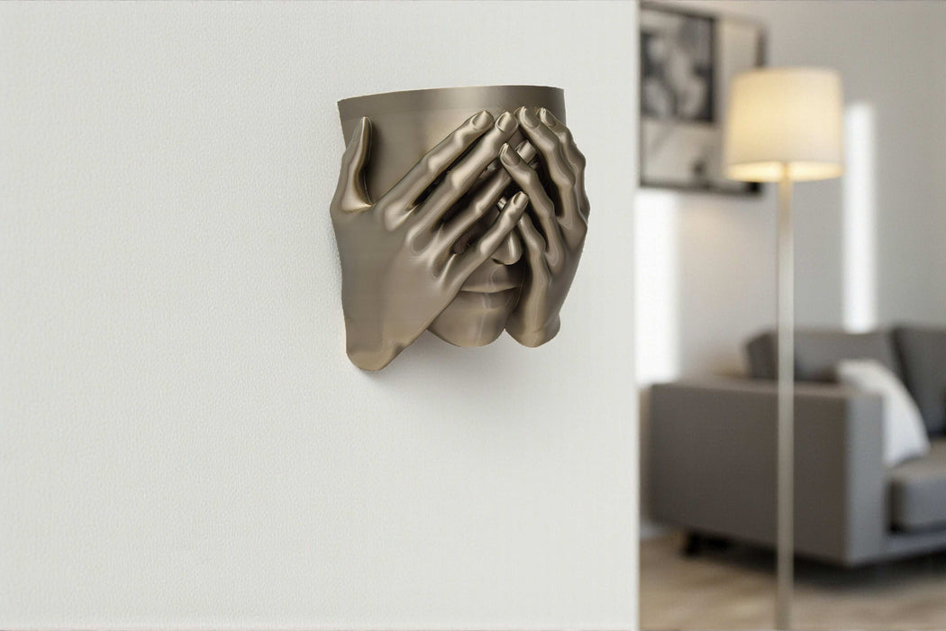 Hidden Face Head Planter Sculpture – 3D Printed Face Wall Planter, Artistic Bust Flower Pot for Unique Home Decor