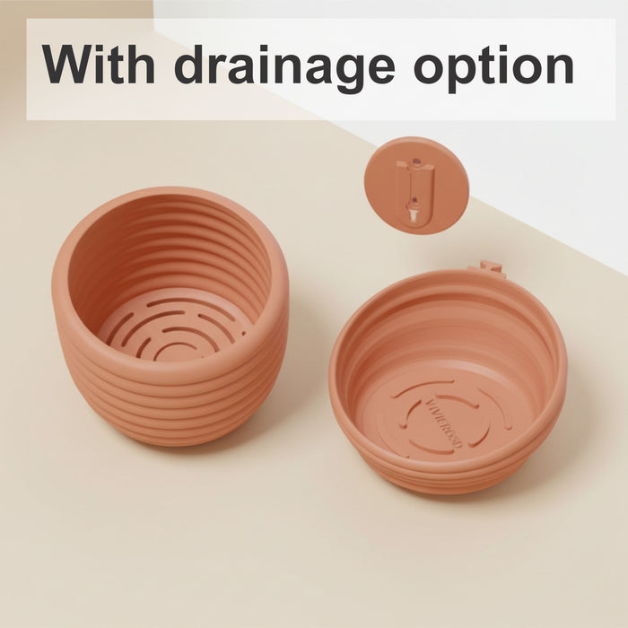 Wall Mounted Planter "Viren" with Optional Drainage, Modern Spiral Wall Plant Pot