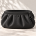Black Zipra pouch planter with JS initials, front plaque and sculpted folds